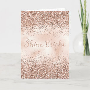Rosa Pfirsichfarben Rose Glitzer Shine Bright Zita Karte