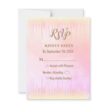 Rosa Pfirsichfarben - RSVP-Karte