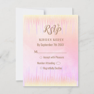 Rosa Pfirsichfarben - RSVP-Karte Einladung