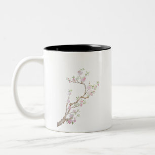 rosa pfirsichfarbene Blume Zweifarbige Tasse