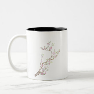 rosa pfirsichfarbene Blume Zweifarbige Tasse