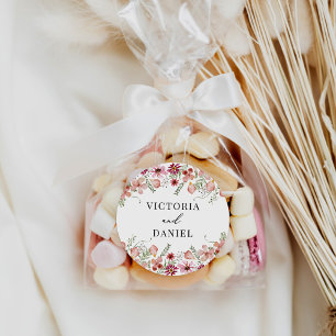 Rosa Pfirsichfarbene Gastgeschenke Hochzeiten Runder Aufkleber