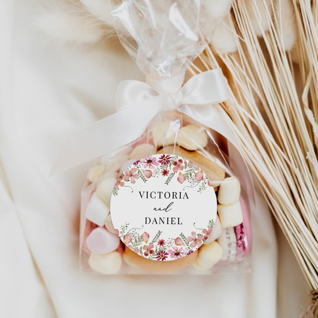 Rosa Pfirsichfarbene Gastgeschenke Hochzeiten Runder Aufkleber (Von Creator hochgeladen)