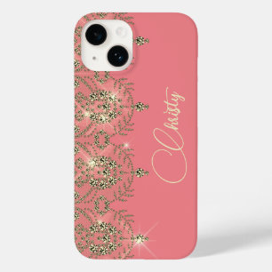Rosa pfirsichgoldgelb verleihen elegantem, funkeln Case-Mate iPhone 14 hülle