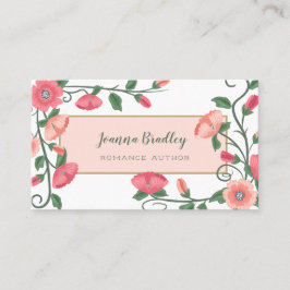 Rosa Pfirsichgrüne Blume Visitenkarte