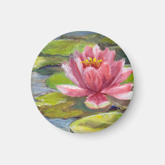 Rosa-Pfirsichlilie auf dem Kühlschrankmagnet der g
