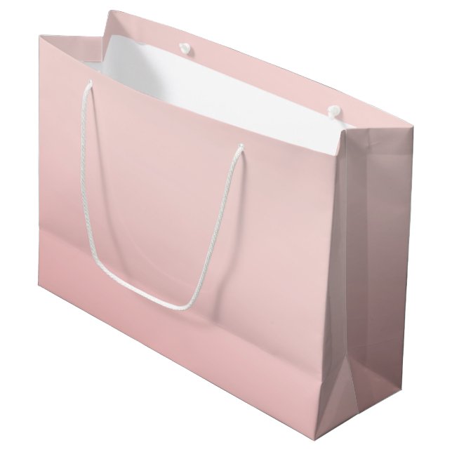 Rosa Pfirsichpfirsich Ombre Große Geschenktüte (Vorderseite Schrägansicht)