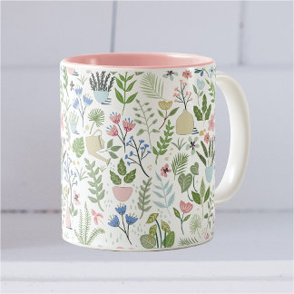 Rosa Pflanze Blume Grünpflanzen Zweifarbige Tasse