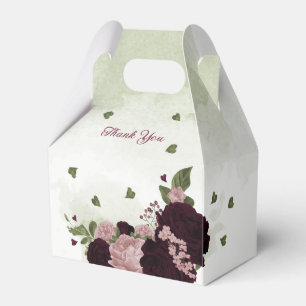 Rosa Pflaume Bordeaux Blume Grüne Hochzeit Geschenkschachtel