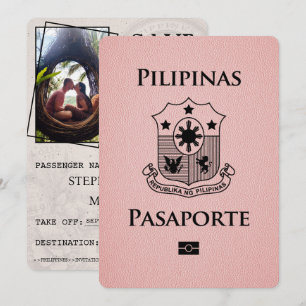 Rosa philippinischer Reisepass Save The Date