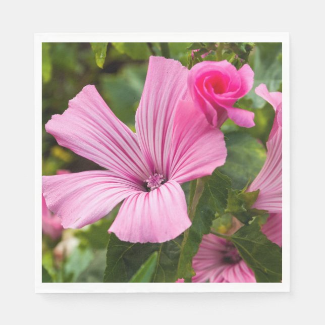 rosa Photoblume Serviette (Vorderseite)