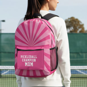 Rosa Pickleball Champion Mom Gedruckter Rucksack
