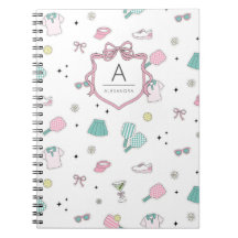 Rosa Pickleball Preppy Monogramm Druck