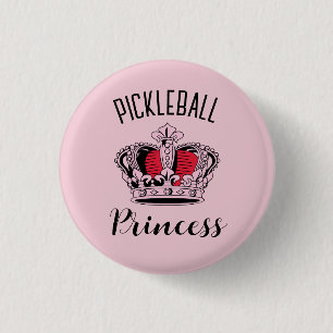 Rosa Pickleball Prinzessinnen Krone Button