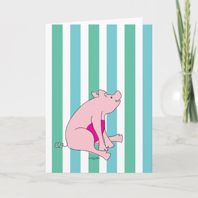 Rosa Piggy Geburtstagskarte Karte (Vorderseite)