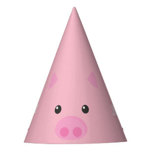 Rosa Piggy Gesicht Partyhütchen