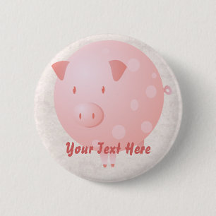 Rosa Piggy Knopf Button