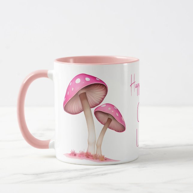 Rosa Pilze Amanita Pilz Tasse (Links)