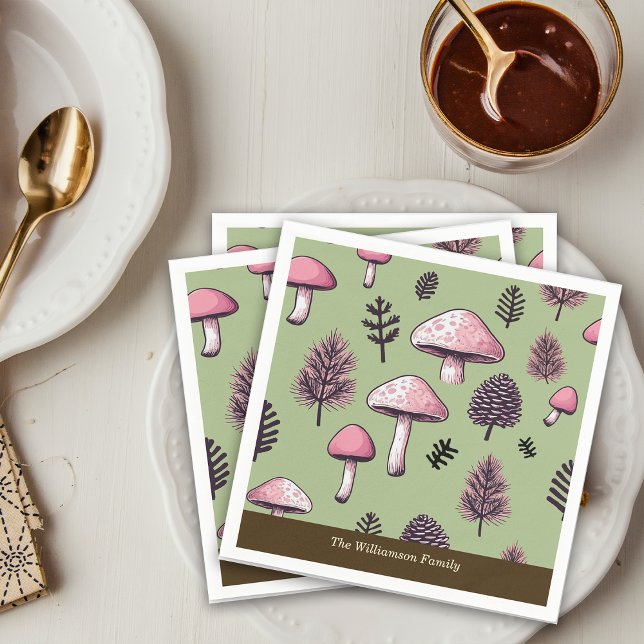 Rosa Pilze Rustikaler Erntedank Persönlich Serviette (Von Creator hochgeladen)