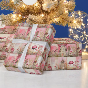 Rosa Pilze verspielt und niedlich Geschenkpapier