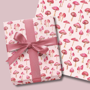 Rosa Pilzmuster Geschenkpapier Set