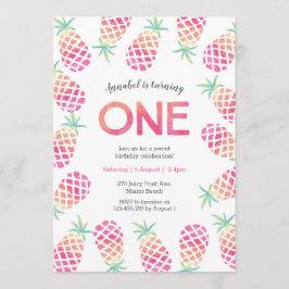 Rosa pinaple tropischen Geburtstag Einladung