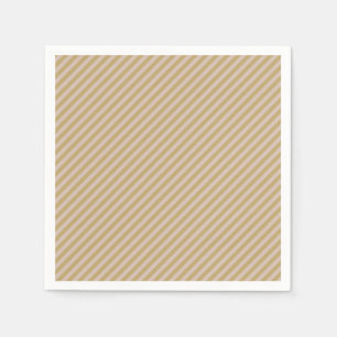 Rosa Pink Beige & Lightgold Streifen Party Serviette