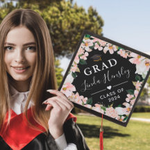 Rosa Pink Peony Floral | Klasse des Hochschulabsch