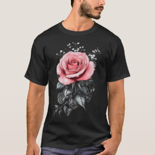 Rosa Pink Rose Botaniker Garten Blume Rose T-Shirt