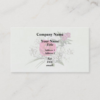 Rosa Pink umgeben von Baby’s Breath Visitenkarte