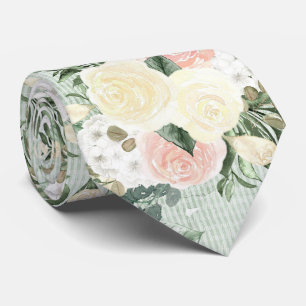 Rosa Pink und Creme auf Grün Krawatte