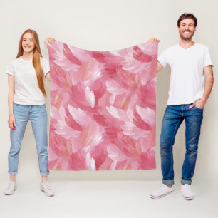 Rosa Pinselstrich Glitter Abstract Muster Fleecedecke