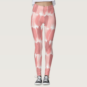 Rosa Pinselstriche Schlaganfälle Ölmuster Leggings