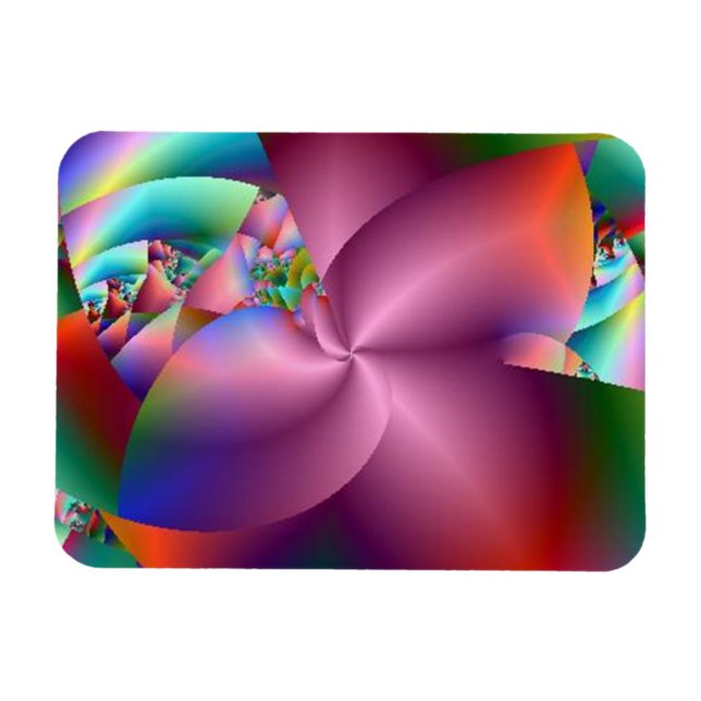 Rosa Pinwheel Abstrakt Magnet (Horizontal)