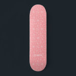 Rosa Pinwheel Blume & Name Skateboard<br><div class="desc">Dekorieren Sie dieses rosa pinke Blume Skateboard mit Ihrem Namen oder löschen Sie für eine coole,  rosa und weiße Skateboard.</div>