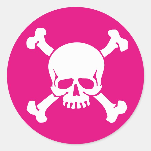 Rosa Pirate Runder Aufkleber (Vorderseite)