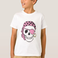 Rosa Piraten-Schädel-T - Shirt