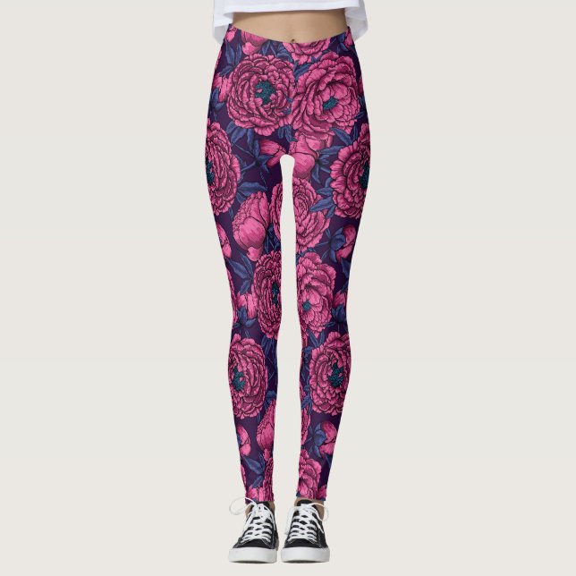 Rosa Piselbuquet Leggings (Vorderseite)