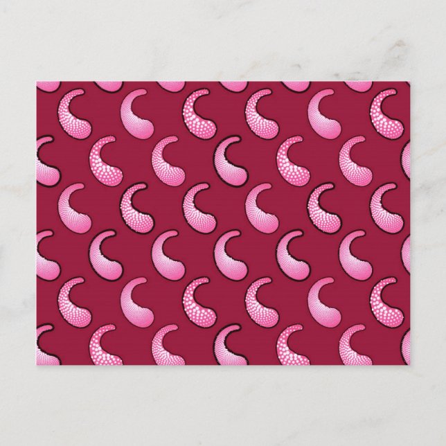 Rosa Pisley auf Maroon Postkarte (Vorderseite)