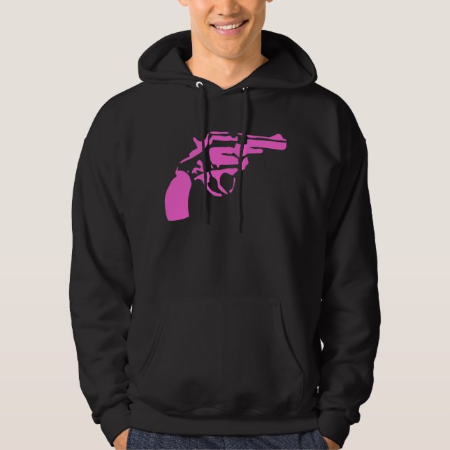 Rosa Pistolen-mit Kapuze Sweatshirt (Vorderseite)