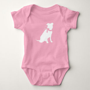 Rosa Pit Bull Hund Baby Shower Strampler