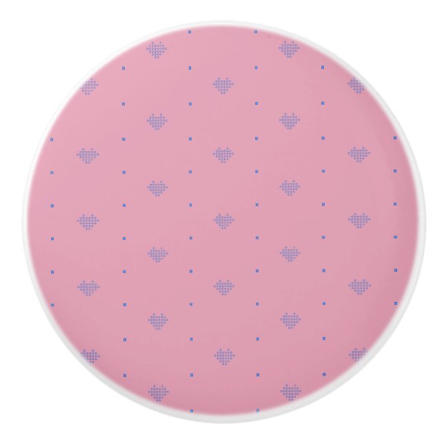 Rosa Pixel Herz-Schublade und Dresser Keramikknauf (Vorderseite)