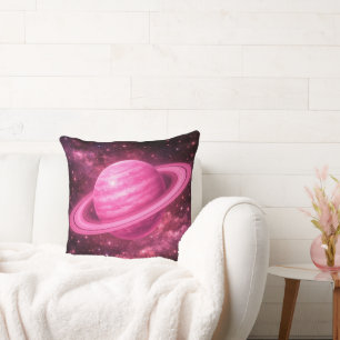 Rosa Planet mit rosa Ringen Kissen