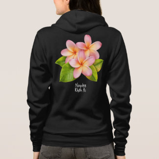 Rosa Plumeria Frangipani, dein Name, Floral Hoodie