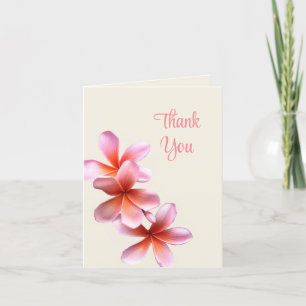 Rosa Plumeria-Hochzeit Danke-Scheine für jeden Anl Dankeskarte
