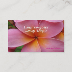 Rosa Plumeria-Massage-Visitenkarte-Schablone Visitenkarte
