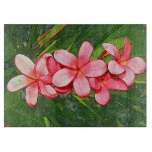 Rosa Plumerias Schneidebrett