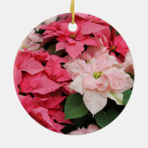Rosa Poinsettia-Verzierung Keramik Ornament