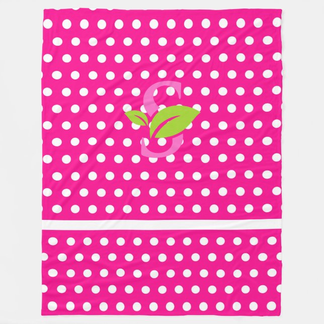 Rosa Polka Dot Logo Fleece Blankon (Vorderseite)