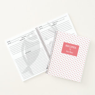 Rosa Polka Dot Personalisiertes Rezept Buch